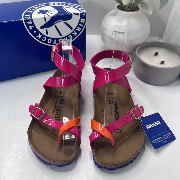 Birkenstock Yara Sandal Tropical Orange Pink Regular 1004054 Women 4 EU/35 NWB - Picture 2 of 10